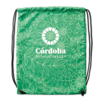 Sac à cordons en polyester impression intégrale avec cordons noirs couleur blanc cinquième vue