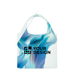 Sac pliable impression intégrale pour les courses avec poche interne couleur blanc vue avec zone d'impression