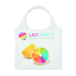 Sac pliable impression intégrale en RPET avec poche intérieure couleur blanc