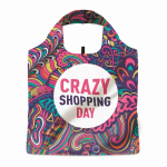 Sac pliable impression intégrale en RPET pour les courses avec housse couleur blanc