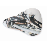 Housse de selle de vélo impression intégrale avec bande élastique couleur blanc