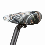 Housse de selle de vélo impression intégrale en polyester recyclé couleur blanc