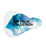 Housse de selle de vélo impression intégrale avec bord réfléchissant couleur blanc vue avec zone d'impression
