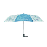 Parapluie pliable automatique impression intégrale avec housse Ø95 couleur blanc
