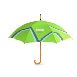 Parapluie automatique impression intégrale avec poignée en bois Ø102 couleur blanc