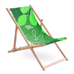Transat en bois impression intégrale avec housse amovible fabriqué UE couleur blanc