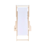 Transat en bois impression intégrale avec porte gobelet fabriqué en UE couleur blanc septième vue