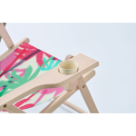 Transat en bois impression intégrale avec porte gobelet fabriqué en UE couleur blanc cinquième vue