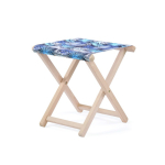 Tabouret de jardin pliant en bois impression intégrale fabriqué en UE couleur blanc