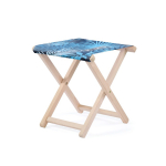 Tabouret de jardin pliant en bois impression intégrale fabriqué en UE couleur blanc
