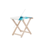Tabouret de jardin pliant en bois impression intégrale fabriqué en UE couleur blanc vue avec zone d'impression