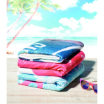 Serviette de plage impression intégrale en polyester et RPET 350 g/m² couleur blanc huitième vue