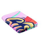 Serviette de plage impression intégrale en polycoton doux au toucher couleur blanc