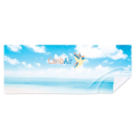 Serviette de sport impression intégrale en 100 % RPET 140 g/m² couleur blanc