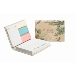 Bloc-notes autocollantes sur mesure avec couverture rigide en papier de fibres végétales couleur blanc