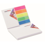 Bloc souple avec notes adhésives et marqueurs impression intégrale couleur blanc cinquième vue