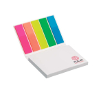 Bloc flexible avec notes adhésives et marqueurs impression intégrale couleur blanc
