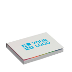 Bloc flexible avec notes adhésives et marqueurs impression intégrale couleur blanc vue avec zone d'impression