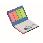 Bloc flexible avec notes adhésives et marqueurs impression intégrale couleur blanc