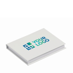 Bloc flexible avec notes adhésives et marqueurs impression intégrale couleur blanc vue avec zone d'impression