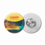 Pin’s en acier impression intégrale en forme personnalisable couleur blanc
