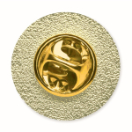 Pin’s métallique rond impression intégrale en quadrichromie couleur doré troisième vue