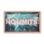 Pin’s en fer rectangulaire impression intégrale couleur or rose