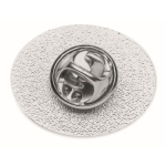 Pin's métallique oval impression intégrale en quadrichromie couleur argenté troisième vue