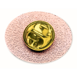 Pin's métallique oval impression intégrale en quadrichromie couleur or rose troisième vue