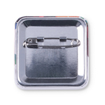 Badge de forme carrée impression intégrale en différentes tailles couleur blanc troisième vue