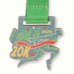 Médaille en bois impression intégrale avec ruban cousu en boucle couleur blanc cinquième vue