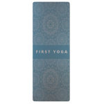 Tapis de yoga impression intégrale en PU et caoutchouc de coco couleur bleu pétrole
