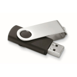 Clé USB impression intégrale avec coque ABS Techmate couleur noir cinquième vue