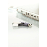 Clé USB impression intégrale avec coque ABS Techmate couleur bleu ultramarine