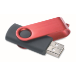 Clé USB impression intégrale avec coque pivotante en métal Techmate couleur rouge foncé cinquième vue