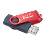 Clé USB impression intégrale avec coque pivotante en métal Techmate couleur rouge foncé