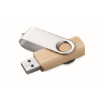 Clé USB classique en bois impression intégrale avec étui pivotant couleur bois cinquième vue