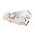 Clé USB impression intégrale avec boîtier en paille de blé couleur blanc cassé cinquième vue