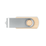 Clé USB impression intégrale avec boîtier en bambou et clip métallique couleur bois septième vue