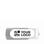 Clé USB colorée impression intégrale avec boîtier couleur gris vue avec zone d'impression