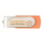Clé USB colorée impression intégrale avec boîtier couleur orange