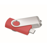 Clé USB classique pivotante impression intégrale de plusieurs couleurs couleur rouge cinquième vue