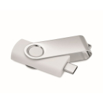 Clé USB classique pivotante impression intégrale de plusieurs couleurs couleur blanc cinquième vue