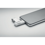 Clé USB classique pivotante impression intégrale de plusieurs couleurs couleur blanc