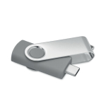 Clé USB classique pivotante impression intégrale de plusieurs couleurs couleur gris cinquième vue