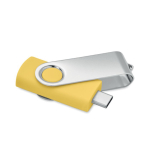 Clé USB classique pivotante impression intégrale de plusieurs couleurs couleur jaune cinquième vue