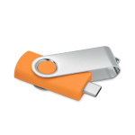 Clé USB classique pivotante impression intégrale de plusieurs couleurs couleur orange cinquième vue