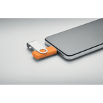 Clé USB classique pivotante impression intégrale de plusieurs couleurs couleur orange
