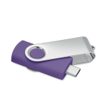Clé USB classique pivotante impression intégrale de plusieurs couleurs couleur violet cinquième vue