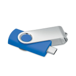 Clé USB classique pivotante impression intégrale de plusieurs couleurs couleur bleu roi cinquième vue